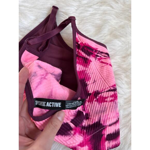 Victoria Secret Pink Intimates Pink Tie Dye Bra Cups Removed Large - Picture 3 of 3